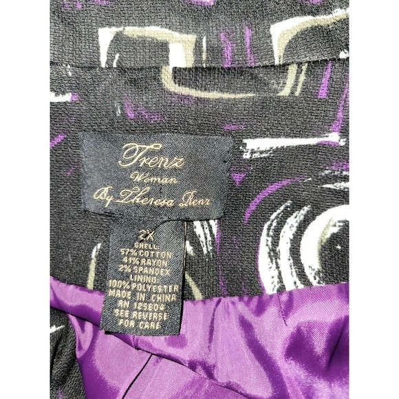 Frenz By Theresa Renz Women's Blazer Black Gorgeous Big Buttons 3/4 Sleeves 2X - Picture 8 of 8